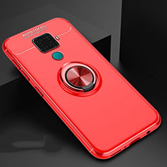 Funda Silicona Carcasa Ultrafina Goma con Magnetico Anillo de dedo Soporte A01 para Huawei Nova 5i Pro Rojo