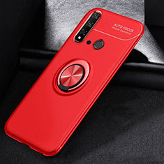 Funda Silicona Carcasa Ultrafina Goma con Magnetico Anillo de dedo Soporte A01 para Huawei P20 Lite (2019) Rojo