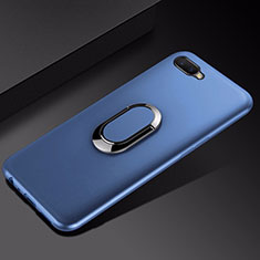 Funda Silicona Carcasa Ultrafina Goma con Magnetico Anillo de dedo Soporte A01 para Oppo R15X Azul