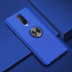 Funda Silicona Carcasa Ultrafina Goma con Magnetico Anillo de dedo Soporte A01 para Oppo R17 Pro Azul