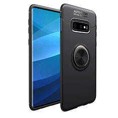 Funda Silicona Carcasa Ultrafina Goma con Magnetico Anillo de dedo Soporte A01 para Samsung Galaxy S10e Negro