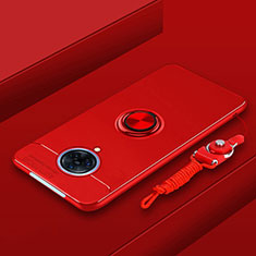 Funda Silicona Carcasa Ultrafina Goma con Magnetico Anillo de dedo Soporte A01 para Vivo Nex 3S Rojo