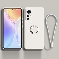 Funda Silicona Carcasa Ultrafina Goma con Magnetico Anillo de dedo Soporte A01 para Xiaomi Mi 12S Pro 5G Blanco