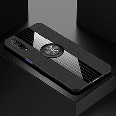 Funda Silicona Carcasa Ultrafina Goma con Magnetico Anillo de dedo Soporte A02 para Huawei Honor 9X Pro Negro