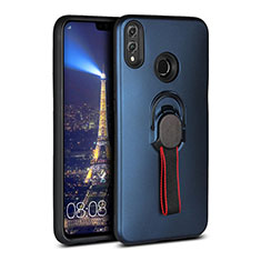 Funda Silicona Carcasa Ultrafina Goma con Magnetico Anillo de dedo Soporte A02 para Huawei Honor V10 Lite Azul