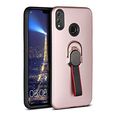 Funda Silicona Carcasa Ultrafina Goma con Magnetico Anillo de dedo Soporte A02 para Huawei Honor V10 Lite Oro Rosa