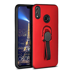 Funda Silicona Carcasa Ultrafina Goma con Magnetico Anillo de dedo Soporte A02 para Huawei Honor V10 Lite Rojo