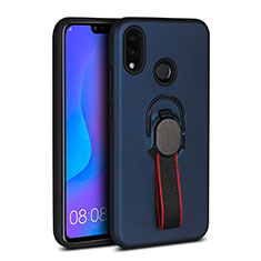 Funda Silicona Carcasa Ultrafina Goma con Magnetico Anillo de dedo Soporte A02 para Huawei Nova 3e Azul