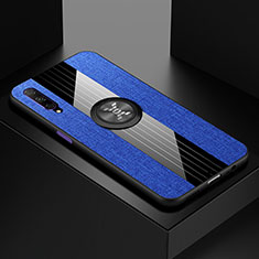 Funda Silicona Carcasa Ultrafina Goma con Magnetico Anillo de dedo Soporte A02 para Huawei P Smart Pro (2019) Azul