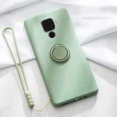 Funda Silicona Carcasa Ultrafina Goma con Magnetico Anillo de dedo Soporte A03 para Huawei Nova 5i Pro Verde