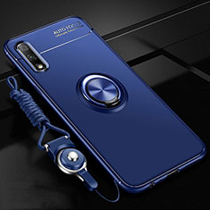 Funda Silicona Carcasa Ultrafina Goma con Magnetico Anillo de dedo Soporte A03 para Huawei P Smart Z (2019) Azul