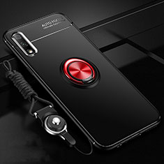 Funda Silicona Carcasa Ultrafina Goma con Magnetico Anillo de dedo Soporte A03 para Huawei P Smart Z (2019) Rojo y Negro