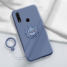 Funda Silicona Carcasa Ultrafina Goma con Magnetico Anillo de dedo Soporte A03 para Oppo A31 Gris