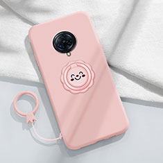 Funda Silicona Carcasa Ultrafina Goma con Magnetico Anillo de dedo Soporte A04 para Vivo Nex 3 5G Rosa