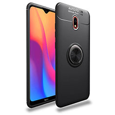 Funda Silicona Carcasa Ultrafina Goma con Magnetico Anillo de dedo Soporte A04 para Xiaomi Redmi 8A Negro