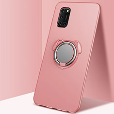 Funda Silicona Carcasa Ultrafina Goma con Magnetico Anillo de dedo Soporte A05 para Oppo A52 Oro Rosa