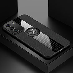 Funda Silicona Carcasa Ultrafina Goma con Magnetico Anillo de dedo Soporte A07 para Samsung Galaxy S23 5G Negro