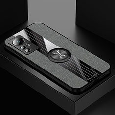 Funda Silicona Carcasa Ultrafina Goma con Magnetico Anillo de dedo Soporte A07 para Xiaomi Mi 12 5G Gris