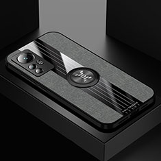 Funda Silicona Carcasa Ultrafina Goma con Magnetico Anillo de dedo Soporte A07 para Xiaomi Mi 12S Pro 5G Gris