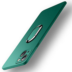 Funda Silicona Carcasa Ultrafina Goma con Magnetico Anillo de dedo Soporte A09 para Apple iPhone 13 Mini Verde