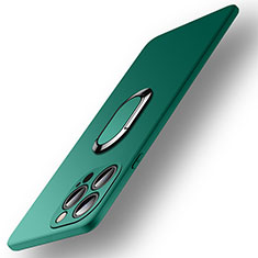 Funda Silicona Carcasa Ultrafina Goma con Magnetico Anillo de dedo Soporte A09 para Apple iPhone 15 Pro Verde