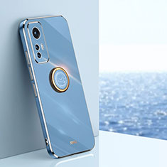 Funda Silicona Carcasa Ultrafina Goma con Magnetico Anillo de dedo Soporte A10 para Xiaomi Mi 12S 5G Azul