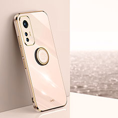 Funda Silicona Carcasa Ultrafina Goma con Magnetico Anillo de dedo Soporte A10 para Xiaomi Mi 12S 5G Oro