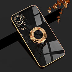 Funda Silicona Carcasa Ultrafina Goma con Magnetico Anillo de dedo Soporte AN1 para Xiaomi Mi 11X Pro 5G Negro