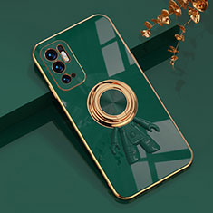 Funda Silicona Carcasa Ultrafina Goma con Magnetico Anillo de dedo Soporte AN2 para Xiaomi POCO M3 Pro 5G Verde