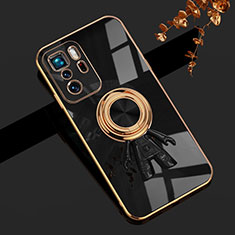 Funda Silicona Carcasa Ultrafina Goma con Magnetico Anillo de dedo Soporte AN2 para Xiaomi Poco X3 GT 5G Negro