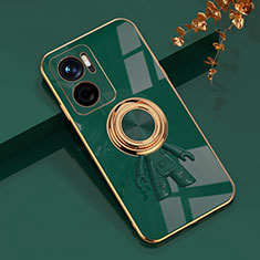 Funda Silicona Carcasa Ultrafina Goma con Magnetico Anillo de dedo Soporte AN2 para Xiaomi Redmi 10 Prime Plus 5G Verde