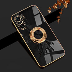 Funda Silicona Carcasa Ultrafina Goma con Magnetico Anillo de dedo Soporte AN2 para Xiaomi Redmi K40 Pro+ Plus 5G Negro