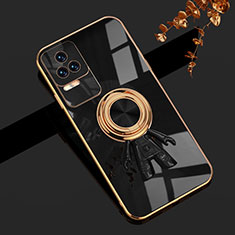 Funda Silicona Carcasa Ultrafina Goma con Magnetico Anillo de dedo Soporte AN2 para Xiaomi Redmi K50 Pro 5G Negro