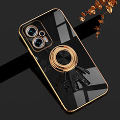 Funda Silicona Carcasa Ultrafina Goma con Magnetico Anillo de dedo Soporte AN2 para Xiaomi Redmi K50i 5G Negro