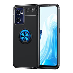 Funda Silicona Carcasa Ultrafina Goma con Magnetico Anillo de dedo Soporte JM1 para OnePlus Nord CE 2 5G Azul y Negro