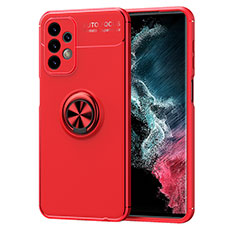 Funda Silicona Carcasa Ultrafina Goma con Magnetico Anillo de dedo Soporte JM1 para Samsung Galaxy A23 4G Rojo