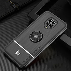 Funda Silicona Carcasa Ultrafina Goma con Magnetico Anillo de dedo Soporte JM1 para Xiaomi Poco M2 Pro Negro