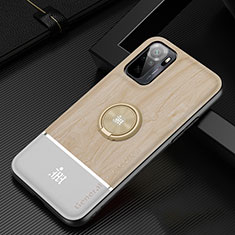 Funda Silicona Carcasa Ultrafina Goma con Magnetico Anillo de dedo Soporte JM1 para Xiaomi Redmi Note 10S 4G Oro