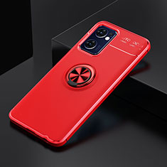 Funda Silicona Carcasa Ultrafina Goma con Magnetico Anillo de dedo Soporte JM2 para OnePlus Nord CE 2 5G Rojo