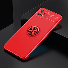 Funda Silicona Carcasa Ultrafina Goma con Magnetico Anillo de dedo Soporte JM2 para Oppo A16K Rojo