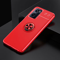 Funda Silicona Carcasa Ultrafina Goma con Magnetico Anillo de dedo Soporte JM2 para Oppo K10 4G Rojo