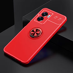 Funda Silicona Carcasa Ultrafina Goma con Magnetico Anillo de dedo Soporte JM2 para Realme Narzo 50 5G Rojo