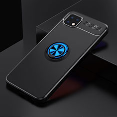 Funda Silicona Carcasa Ultrafina Goma con Magnetico Anillo de dedo Soporte JM2 para Samsung Galaxy A22s 5G Azul y Negro