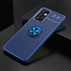Funda Silicona Carcasa Ultrafina Goma con Magnetico Anillo de dedo Soporte JM2 para Samsung Galaxy A52 4G Azul