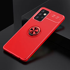 Funda Silicona Carcasa Ultrafina Goma con Magnetico Anillo de dedo Soporte JM2 para Samsung Galaxy A52s 5G Rojo