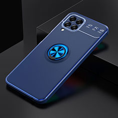 Funda Silicona Carcasa Ultrafina Goma con Magnetico Anillo de dedo Soporte JM2 para Samsung Galaxy M33 5G Azul