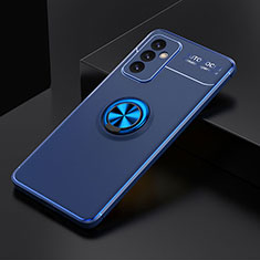 Funda Silicona Carcasa Ultrafina Goma con Magnetico Anillo de dedo Soporte JM2 para Samsung Galaxy S23 FE 5G Azul