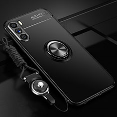 Funda Silicona Carcasa Ultrafina Goma con Magnetico Anillo de dedo Soporte JM3 para Oppo K9 Pro 5G Negro