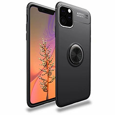 Funda Silicona Carcasa Ultrafina Goma con Magnetico Anillo de dedo Soporte para Apple iPhone 11 Pro Max Negro