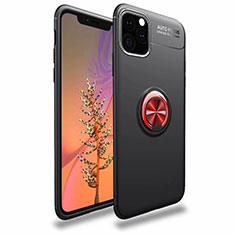 Funda Silicona Carcasa Ultrafina Goma con Magnetico Anillo de dedo Soporte para Apple iPhone 11 Pro Max Rojo y Negro